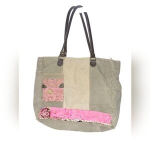 Vintage Addiction Recycled Tent Tote with Vintage Textiles